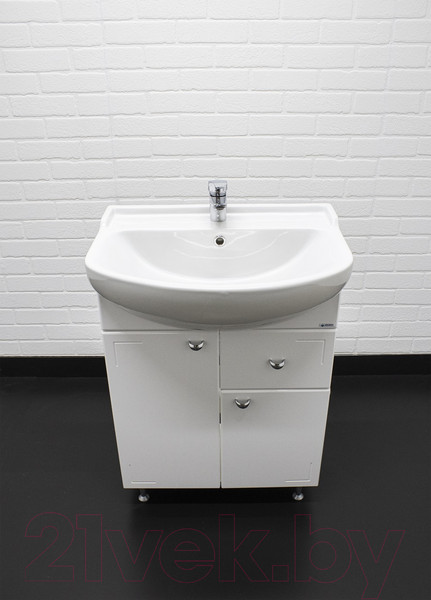 Изображение товара Тумба под умывальник Айсберг Уют 60 Классик с верхним ящиком В1