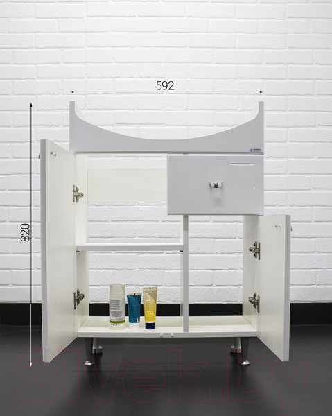 Изображение товара Тумба под умывальник Айсберг Уют 60 Классик с верхним ящиком В1