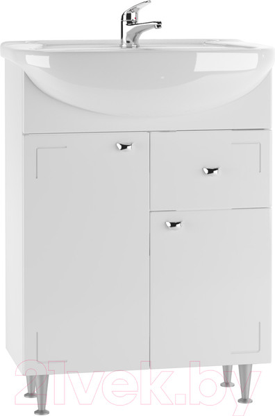 Изображение товара Тумба под умывальник Айсберг Уют 60 Классик с верхним ящиком В1