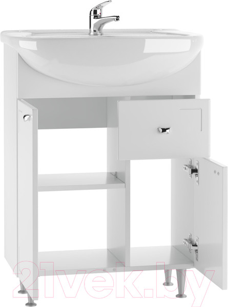 Изображение товара Тумба под умывальник Айсберг Уют 60 Классик с верхним ящиком В1