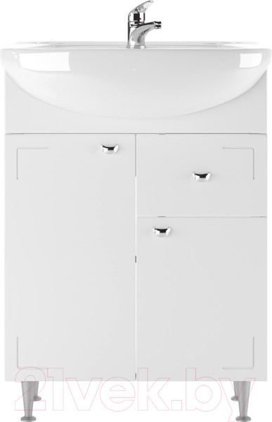 Изображение товара Тумба под умывальник Айсберг Уют 60 Классик с верхним ящиком В1