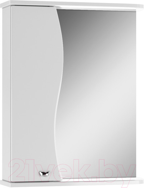 Изображение товара Шкаф с зеркалом для ванной Айсберг Волна 55 (левый)