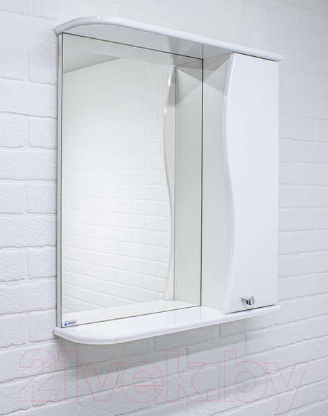 Изображение товара Шкаф с зеркалом для ванной Айсберг Волна 55 (правый)