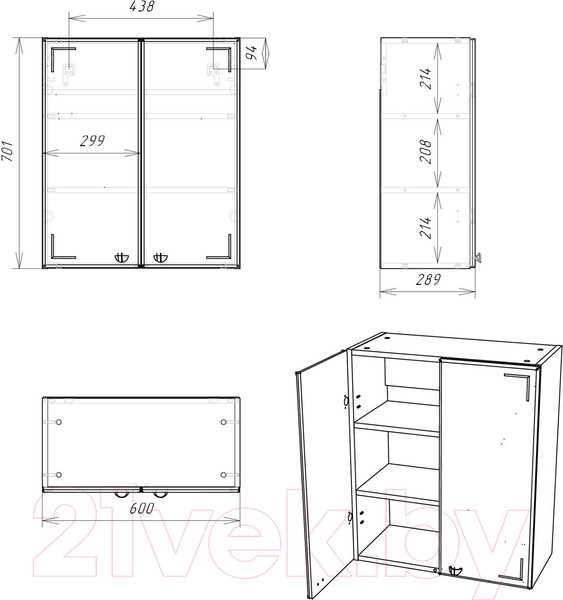 Изображение товара Шкаф для ванной Айсберг Классик 02-60