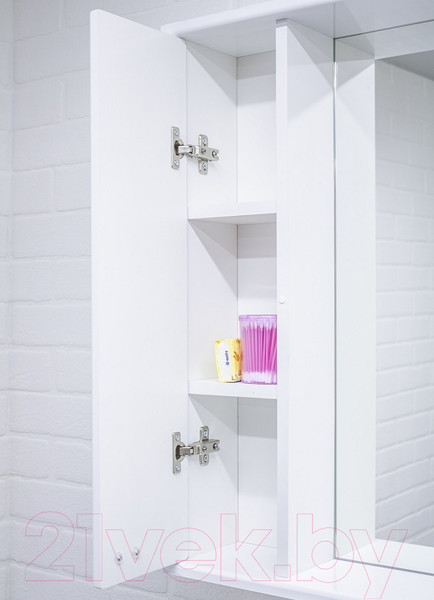 Изображение товара Шкаф с зеркалом для ванной Айсберг Классик 55 (левый)