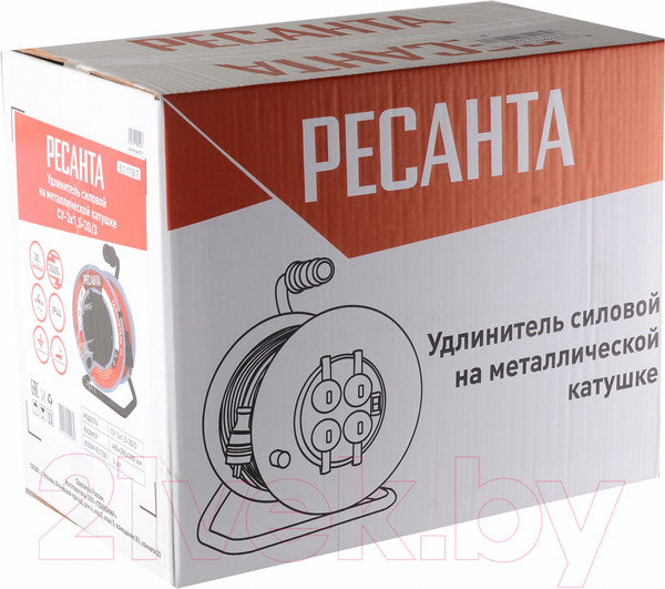 Изображение товара Удлинитель на катушке Ресанта СУ-3х1.5-30/3 (61/118/7)
