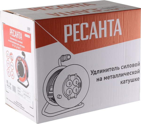 Изображение товара Удлинитель на катушке Ресанта СУ-3х1.5-30/3 (61/118/7)