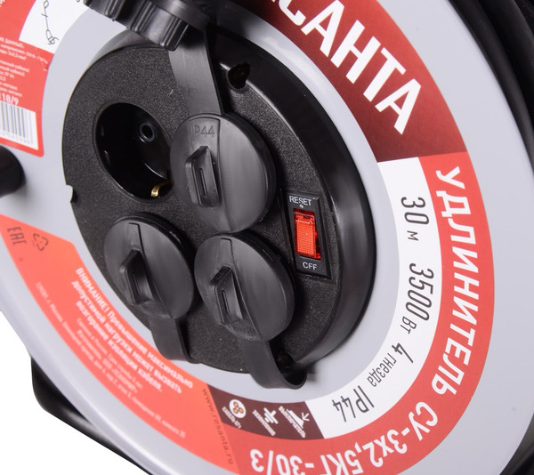 Изображение товара Удлинитель на катушке Ресанта СУ-3х2.5КГ-30/3 (61/118/9)