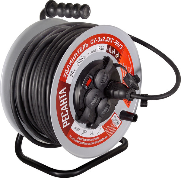 Изображение товара Удлинитель на катушке Ресанта СУ-3х2.5КГ-50/3 (61/118/10)