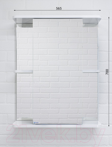 Изображение товара Шкаф с зеркалом для ванной Айсберг Норма 2-55 (левый)