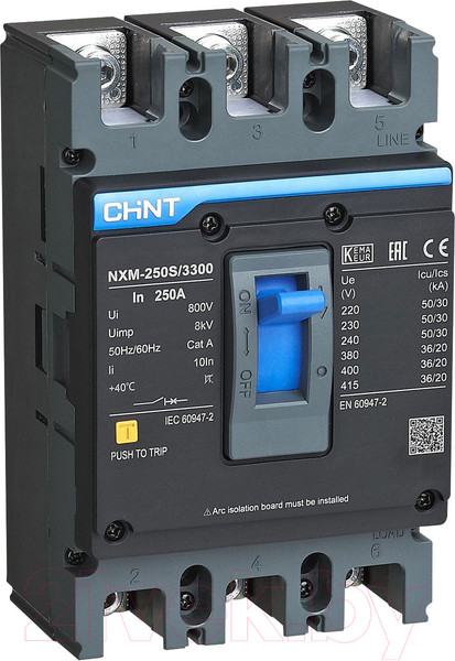 Изображение товара Выключатель автоматический Chint 3P 250А 50кА NXM-250H / 844333