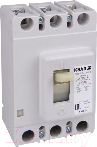 Изображение товара Выключатель автоматический КЭАЗ 200А ВА51-35М2-340010 УХЛ3 690В AC / 108359