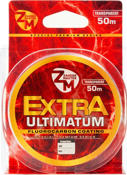 Изображение товара Леска монофильная ZanderMaster Extra Ultimatum 0.165мм 4.3кг / 11765 (50м)
