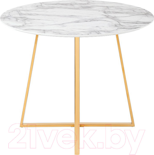Изображение товара Обеденный стол Stool Group Дакота 100x100 / FDC8004 wh/gld (белый/золото)