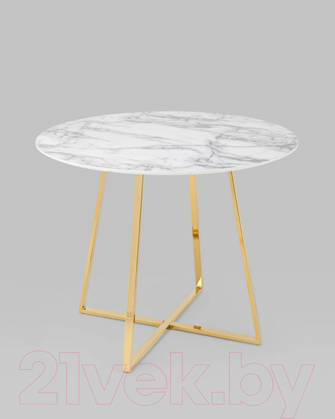 Изображение товара Обеденный стол Stool Group Дакота 100x100 / FDC8004 wh/gld (белый/золото)