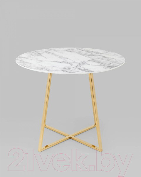 Изображение товара Обеденный стол Stool Group Дакота 100x100 / FDC8004 wh/gld (белый/золото)
