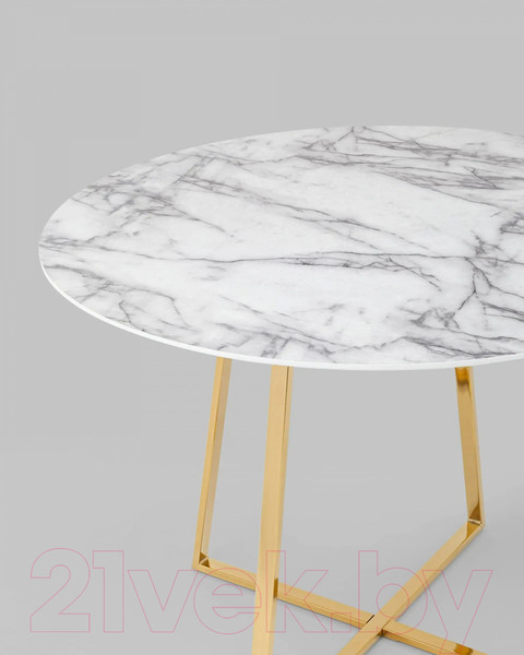 Изображение товара Обеденный стол Stool Group Дакота 100x100 / FDC8004 wh/gld (белый/золото)