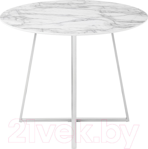 Изображение товара Обеденный стол Stool Group Дакота 100x100 / FDC8004 wh/chr (белый/хром)