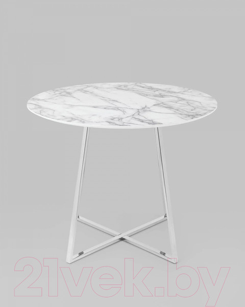 Изображение товара Обеденный стол Stool Group Дакота 100x100 / FDC8004 wh/chr (белый/хром)