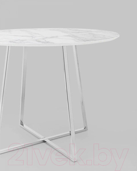 Изображение товара Обеденный стол Stool Group Дакота 100x100 / FDC8004 wh/chr (белый/хром)