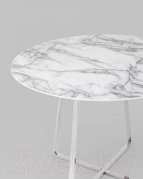 Изображение товара Обеденный стол Stool Group Дакота 100x100 / FDC8004 wh/chr (белый/хром)