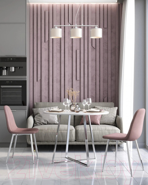 Изображение товара Обеденный стол Stool Group Дакота 100x100 / FDC8004 wh/chr (белый/хром)