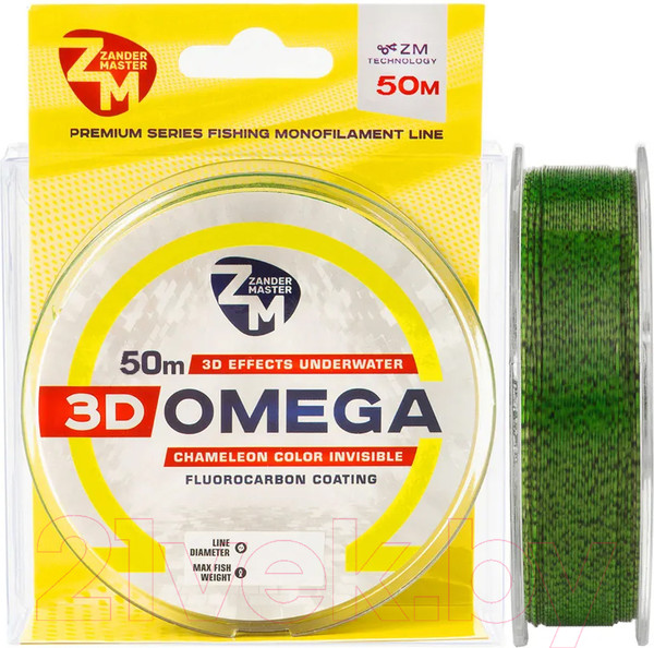 Изображение товара Леска монофильная ZanderMaster 3D Omega 0.148мм 2.9кг / 11744 (50м)