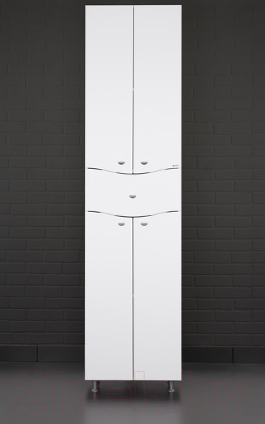 Изображение товара Шкаф-пенал для ванной Айсберг Волна 50 с верхним ящиком В1