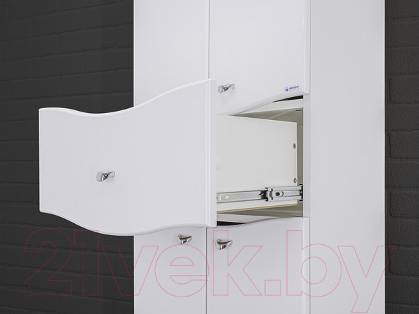 Изображение товара Шкаф-пенал для ванной Айсберг Волна 50 с верхним ящиком В1