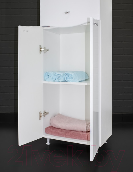 Изображение товара Шкаф-пенал для ванной Айсберг Волна 50 с верхним ящиком В1