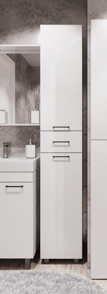 Изображение товара Шкаф-пенал для ванной Айсберг Контраст 35 с верхним ящиком В1 (левый)