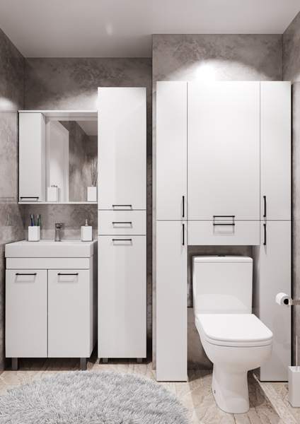 Изображение товара Шкаф-пенал для ванной Айсберг Контраст 35 с верхним ящиком В1 (левый)