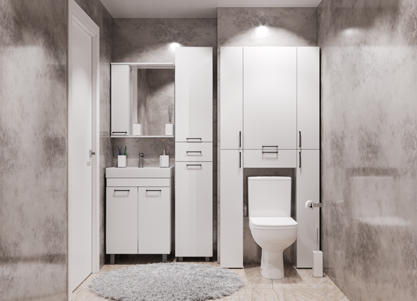 Изображение товара Шкаф-пенал для ванной Айсберг Контраст 35 с верхним ящиком В1 (левый)