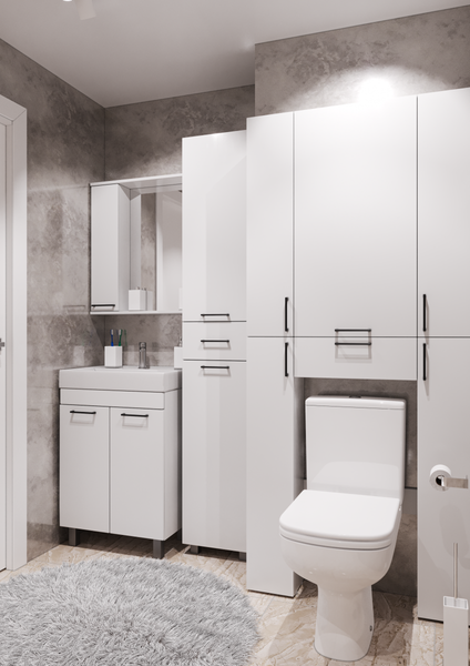 Изображение товара Шкаф-пенал для ванной Айсберг Контраст 35 с верхним ящиком В1 (левый)