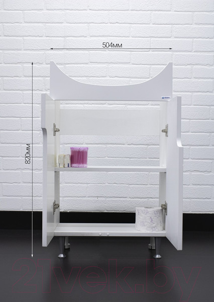 Изображение товара Тумба под умывальник Айсберг Уют 55 Лилия без ящика