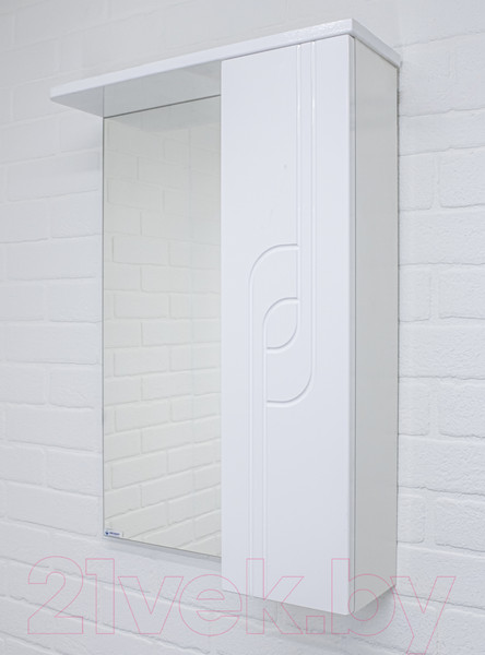 Изображение товара Шкаф с зеркалом для ванной Айсберг Лилия 60 (правый)