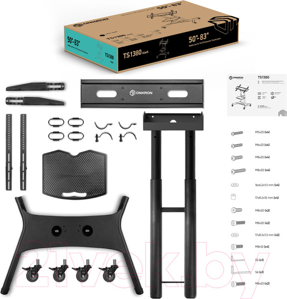 Изображение товара Стойка для ТВ/аппаратуры Onkron TS1380 (черный)