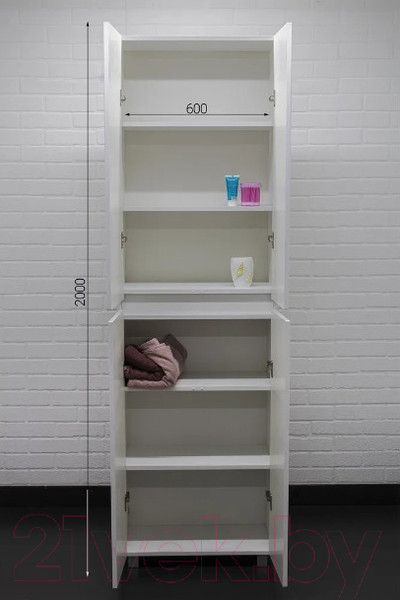 Изображение товара Шкаф-пенал для ванной Айсберг Норма 60 без ящика