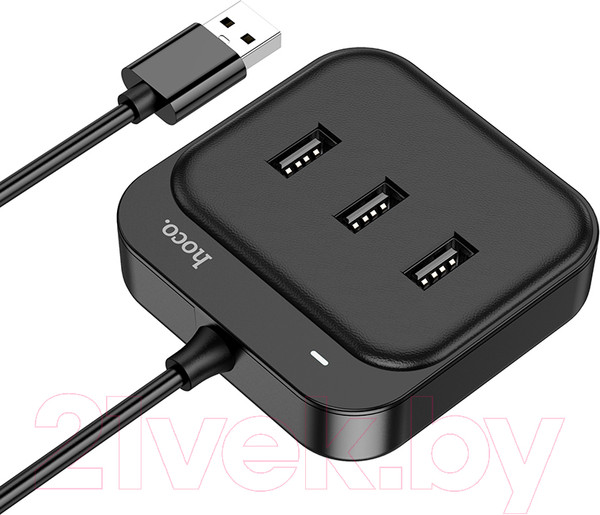 Изображение товара USB-хаб Hoco HB31 (0.2м, черный)