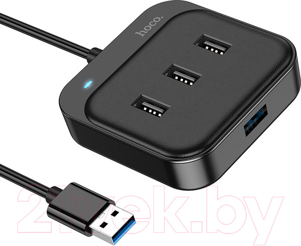 Изображение товара USB-хаб Hoco HB31 (0.2м, черный)