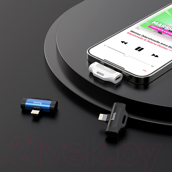 Изображение товара Адаптер Hoco LS31 Lightning - Lightning+Lightning (черный)