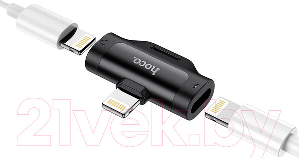 Изображение товара Адаптер Hoco LS31 Lightning - Lightning+Lightning (черный)