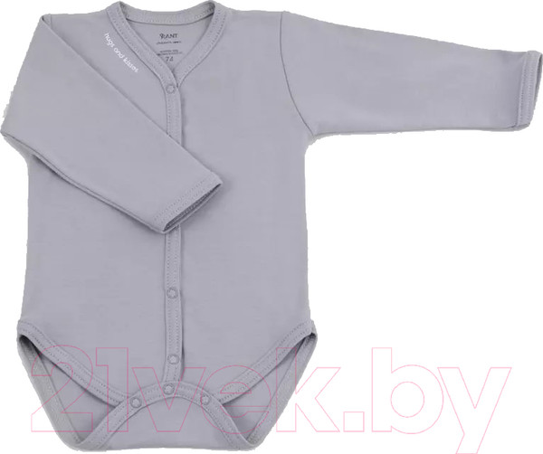 Изображение товара Боди для малышей Rant Hugs And Kisses С длинным рукавом / 6472-68 (Arctic Grey, р.68)
