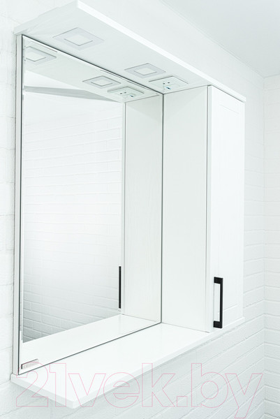 Изображение товара Шкаф с зеркалом для ванной Домино Charlie 80 (правый)