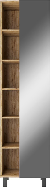 Изображение товара Шкаф-пенал для ванной Домино Craft 50 с зеркалом без ящика