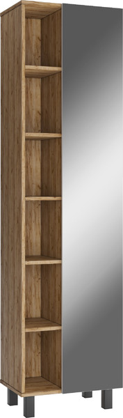 Изображение товара Шкаф-пенал для ванной Домино Craft 50 с зеркалом без ящика