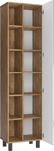 Изображение товара Шкаф-пенал для ванной Домино Craft 50 с зеркалом без ящика