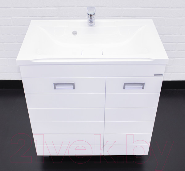 Изображение товара Тумба под умывальник Домино Elen 75 Cube без ящика с корзиной для белья