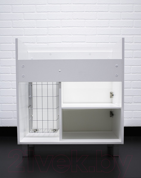 Изображение товара Тумба под умывальник Домино Elen 75 Cube без ящика с корзиной для белья