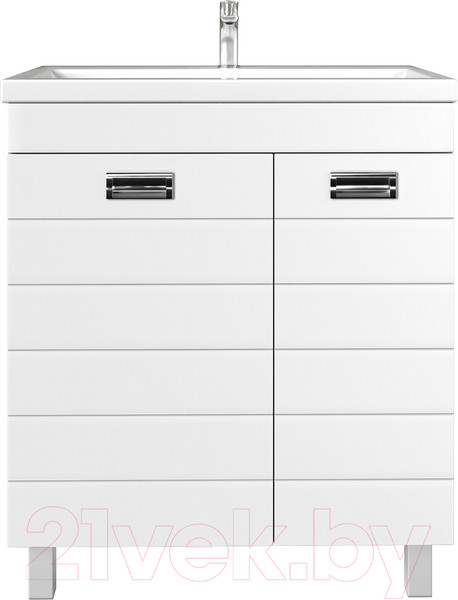 Изображение товара Тумба под умывальник Домино Elen 75 Cube без ящика с корзиной для белья